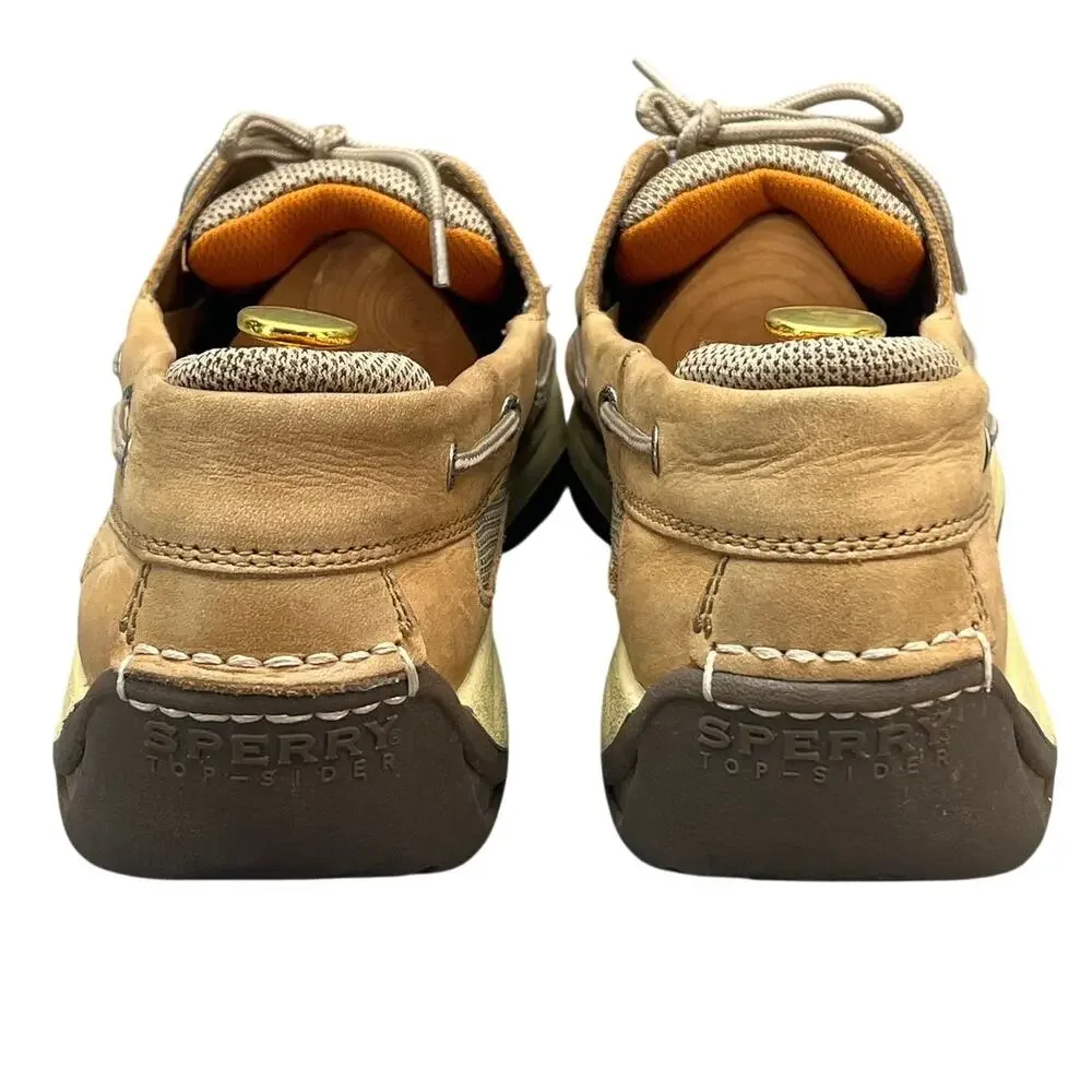 Sperry Top Sider Tan Nubuck Leather Lanyard 2-Eye Boat Deck Loafer Shoe Men 14